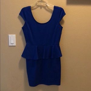 Brand new royal blue colored ruffle dress